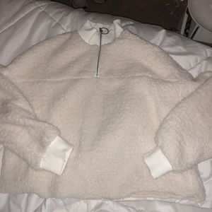 Super Soft Teddy 1/4 Zipper Pullover Crop